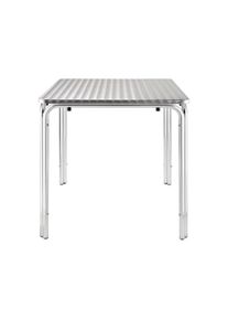Bolero Bistrotisch quadratisch aus Edelstahl mit 4 Beine aus Alu 700x700x720mm