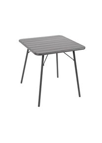 Bolero Bistrotisch quadratisch und klappbar aus grauem Stahl 700x700x710
