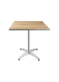 Bolero Tisch quadratisch aus Eschenholz mit 1 Aluminiumbein 700x700x720mm