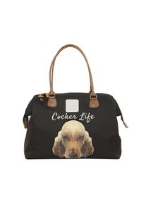 Bagmori Dames Weekendtas 'Cocker Spaniel' beige / bruin / zwart / wit One Size