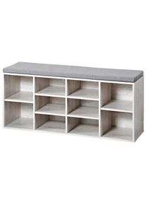 Kesper 15931 Cipőtartó állvány ülőfelülettel,fehér, 103,5 x 48 x 29,5 cm, fehér