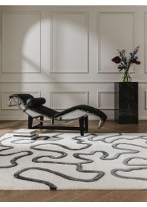 benuta Finest Dywan Keith czarno-biały 160x230 cm Wełna