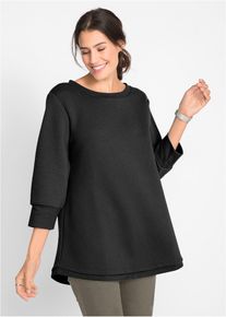 Lange sweater in A-lijn 3/4 mouw - zwart - maat 56/58 (3XL) - viscose - bonprix