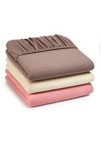 Hoeslaken jersey - geel - maat 100x200 cm - 100% katoen - bonprix