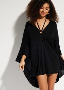 Transparante strandjurk van viscose - zwart - maat 56/58 (3XL) - bonprix