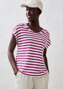 Linnen shirt met vleermuismouwen en V-hals - paars - maat 56/58 (3XL) - bonprix