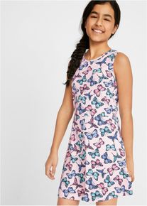 Meisjes jersey jurk met vlinderprint - roze - maat 176/182 - 100% katoen - bonprix