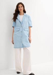 Lange spijkerjas - blauw - maat 50 - met katoen - bonprix