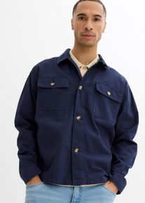 Twill tussenjas loose fit - blauw - maat 64 - 100% katoen - bonprix