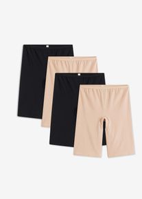 Lange damesboxer met biologisch katoen ( set van 4) - zwart - maat 56/58 (3XL) - met katoen - bonprix