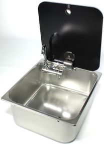 Can LR1760 Spüle Waschbecken Spülbecken mit Wasserhahn Camping Wohnwagen Edelstahl