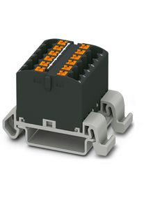 8 St&uuml;ck Phoenix Contact PTFIX 12X2,5-NS35A BK Verteilerblock Verteilerklemme 31,2mm Zugfeder schwarz