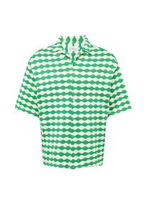 TOPMAN Heren Overhemd ecru / groen XS