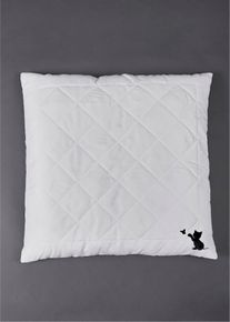Daunen Touch Kissen hart mit Katzenmotiv - weiß - Größe 40x80 cm - bonprix