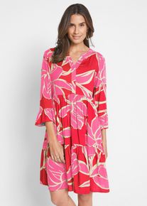 Tunika-Kleid aus fließender Viskose, rot, Größe 46, Viskose, bonprix