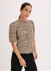 bedruckte Bluse - braun - Größe 52 - Viskose- bonprix