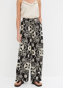 Marlenehose aus fließender Viskose - schwarz - Größe 54 - Viskose- bonprix