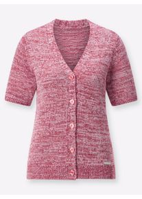 Dames Vest in gem&ecirc;leerde look in flamingo gem&ecirc;leerd ,maat 40, WITT, 70% Polyacryl, 30% Polyamide