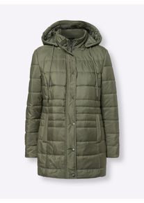 Damen Steppjacke mit seitlichen Druckkn&ouml;pfen in khaki ,Gr&ouml;&szlig;e 56, WITT, 100% Polyester. Futter und Wattierung: 100% Polyester