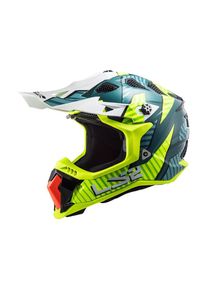 LS2 MX700 Subverter Evo Astro Motocross hjelm (blå / gul / hvid)