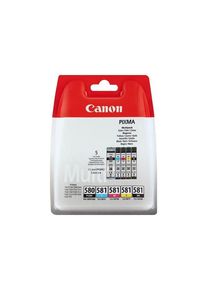 Canon PGI-580 PGBK/CLI-581 CMYBK Multipack - 5 Tintenatronen- schwarz gelb cyan magenta - original - Tintenbehälter - Tintenpatrone Cyan