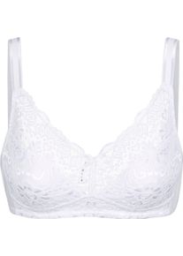 w&auml;schepur Damen BH ohne B&uuml;gel mit floraler Spitze wei&szlig; Gr&ouml;&szlig;e 110B