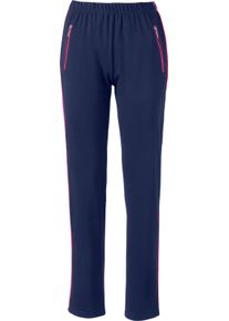 Damen Freizeithose mit 2 Rei&szlig;verschluss-Taschen marine-fuchsia Gr&ouml;&szlig;e 52