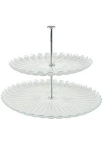 Ambia Home Etagere , Glas , Uni , rund , Lfgb, Bsci , Tragegriff, handbemalt , Geschirr, Tischkultur & Serviergeschirr, Etageren