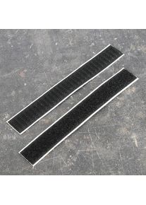 100 Pair - Hook and loop fasteners parts, self-adhesive, hook and loop (pairwise) 20 x 150 mm | black, nylon|polyester
