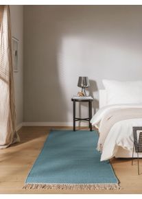 Tapis poil ras Liv Bleu clair 70x200 cm - Tapis poil court design moderne pour salon