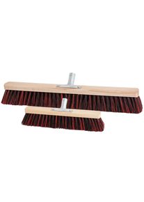 10x ALFA Balai de chantier | 40cm | Balai en bois plat avec un mélange d'arenga/elaston, poils synthétiques rouges, fabriqué en hêtre, résistant