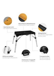 1x ALFA Établi Multi 4 en 1 | Usage universel comme table de travail, marchepied, étagère à roulettes d'atelier ou chariot de transport