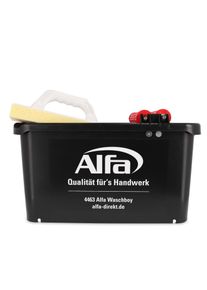 1x ALFA Waschboy Set KOMBI | Waschboy professionnel avec 2 roulettes fixes et 2 rouleaux de lavage à picots sur axe métallique, Platoir et Taloche