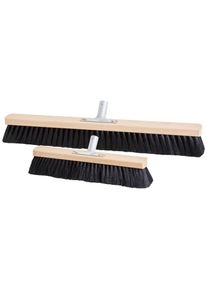 10x ALFA Balai en bois | 60 cm | Balai de chantier en bois avec mélange de poils naturels et synthétiques, pour les poussières fines, en hêtre