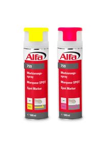 24x ALFA Marqueur SPOT | 500ml | Spray de marquage jaune, pour marquages longue durée, aérosol sécurisé, indélébile, pose sans bavures, mains propres