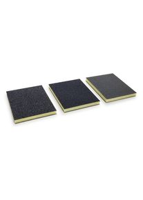 50x ALFA Tampon abrasif | Grainage 180 | Coussin de ponçage avec noyau en mousse | très flexible, grain de corindon, revêtement sur les deux faces