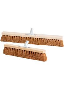10x ALFA Balai coco | 40 cm | En bois à poils en coco naturels | pour surfaces sèches, poils flexibles, haute adhérence de la poussière, en hêtre