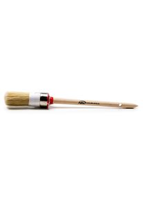 48x ALFA Brosse à rechampir | 6mm | Pinceau peinture bâtiment «PROFILine» | fibres en soie, virole nickel, collet en ficelle blanche, montée sur fleur