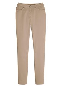 Dames Stretchbroek met smalle pijpen in beige ,maat 38, WITT, 98% Katoen, 2% Elastan
