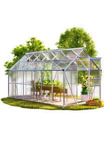 Gardebruk Szklarnia Aluminiowa 380x190x195cm 4 okna dachowe