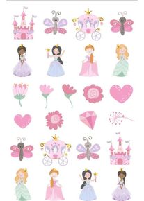 Folat Pretty Princess tatoveringsark med 25 designs