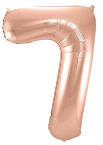 Folat Numero XXL palloncino 7 oro rosa 86 centimetri
