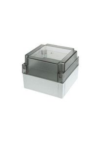 Fibox MNX Series Grey Polycarbonate Enclosure, IP66, IP67, Smoked Transparent Lid, 130.1 x 130.1 x 100mm - PC 125/100 HT