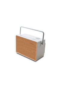 pure Evoke Play - Wood Edition, veelzijdig muzieksysteem in Katoenwit met kersenhouten rooster