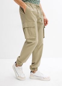 Dra-på-byxa i cargostil Loose Fit raka ben - grön - storlek 50 - bonprix