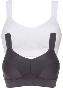 Sport-BH med medelhögt stöd (2-pack) - grå - storlek 95C - bonprix