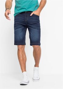 Stretchiga jeansshorts med bekv&auml;mt snitt Regular Fit - bl&aring; - storlek 64 - bonprix