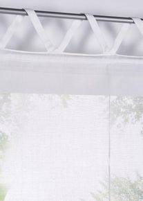 Hissgardin i linnelook med dragband - beige - storlek 130x60 cm - bonprix