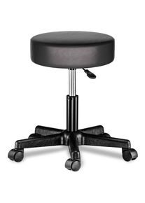 Casaria Taburete con ruedas giratorio 360° negro