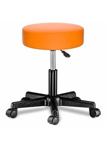Casaria Taburete con ruedas giratorio 360° naranja